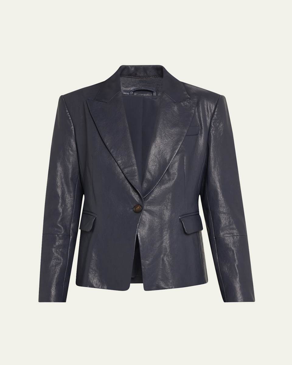 Natural Washed Leather Blazer